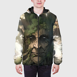 Куртка с капюшоном мужская Аниме Мудрое дерево, цвет: 3D-черный — фото 2