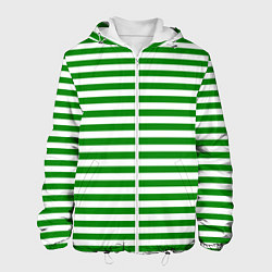 Куртка с капюшоном мужская Тельняшка зеленая Пограничных войск, цвет: 3D-белый