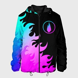 Куртка с капюшоном мужская Thousand Foot Krutch неоновый огонь, цвет: 3D-черный