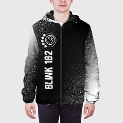 Куртка с капюшоном мужская Blink 182 glitch на темном фоне: по-вертикали, цвет: 3D-черный — фото 2