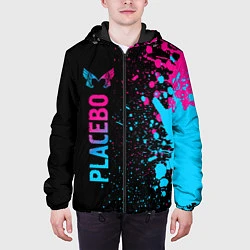 Куртка с капюшоном мужская Placebo - neon gradient: по-вертикали, цвет: 3D-черный — фото 2