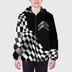 Куртка с капюшоном мужская Citroen racing flag, цвет: 3D-черный — фото 2
