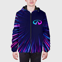 Куртка с капюшоном мужская Infiniti neon speed lines, цвет: 3D-черный — фото 2