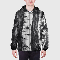 Куртка с капюшоном мужская Березки, цвет: 3D-черный — фото 2
