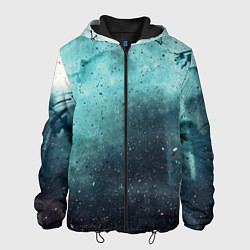 Куртка с капюшоном мужская Светло-синий тени и краски, цвет: 3D-черный