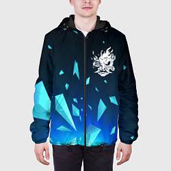 Куртка с капюшоном мужская Cyberpunk 2077 взрыв частиц, цвет: 3D-черный — фото 2