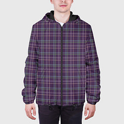 Куртка с капюшоном мужская Джентльмены Шотландка темно-фиолетовая, цвет: 3D-черный — фото 2