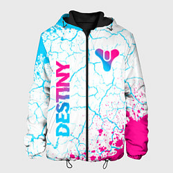 Куртка с капюшоном мужская Destiny neon gradient style: надпись, символ, цвет: 3D-черный