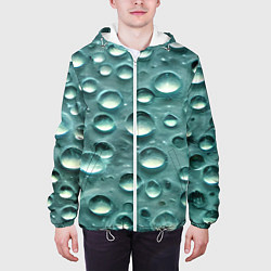 Куртка с капюшоном мужская Кристальные капли, цвет: 3D-белый — фото 2
