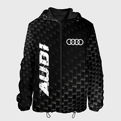 Куртка с капюшоном мужская Audi карбоновый фон, цвет: 3D-черный