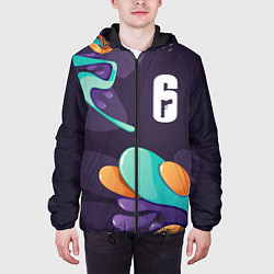 Куртка с капюшоном мужская Rainbow Six graffity splash, цвет: 3D-черный — фото 2