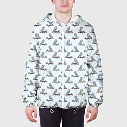 Куртка с капюшоном мужская Совушки на ветках, цвет: 3D-белый — фото 2