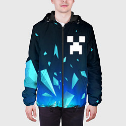 Куртка с капюшоном мужская Minecraft взрыв частиц, цвет: 3D-черный — фото 2
