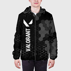 Куртка с капюшоном мужская Valorant glitch на темном фоне: по-вертикали, цвет: 3D-черный — фото 2