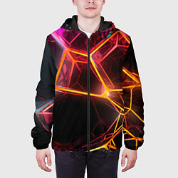 Куртка с капюшоном мужская Неоновая конструкция, цвет: 3D-черный — фото 2