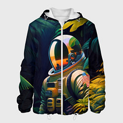 Куртка с капюшоном мужская Космонавт в зарослях, цвет: 3D-белый