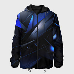 Куртка с капюшоном мужская Blue black background, цвет: 3D-черный