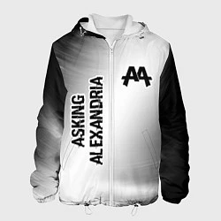 Куртка с капюшоном мужская Asking Alexandria glitch на светлом фоне: надпись,, цвет: 3D-белый