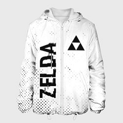 Мужская куртка Zelda glitch на светлом фоне: надпись, символ