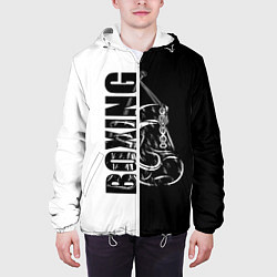 Куртка с капюшоном мужская Boxing чёрно-белое, цвет: 3D-белый — фото 2