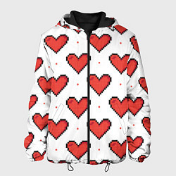 Куртка с капюшоном мужская Pixel heart, цвет: 3D-черный