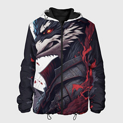 Куртка с капюшоном мужская Волк в полнолуние, цвет: 3D-черный