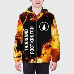 Куртка с капюшоном мужская Thousand Foot Krutch и пылающий огонь, цвет: 3D-черный — фото 2