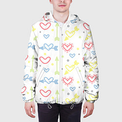 Куртка с капюшоном мужская Color hearts, цвет: 3D-белый — фото 2