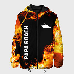 Куртка с капюшоном мужская Papa Roach и пылающий огонь, цвет: 3D-черный