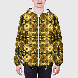 Куртка с капюшоном мужская Золотые защитные пластины, цвет: 3D-белый — фото 2