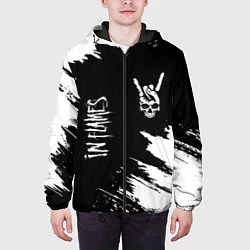 Куртка с капюшоном мужская In Flames и рок символ на темном фоне, цвет: 3D-черный — фото 2