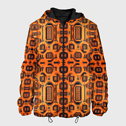 Куртка с капюшоном мужская Оранжевый киберпанк, цвет: 3D-черный