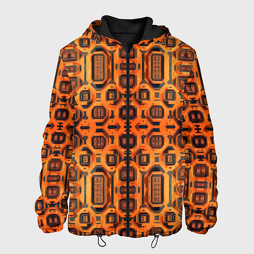 Мужская куртка Оранжевый киберпанк / 3D-Черный – фото 1