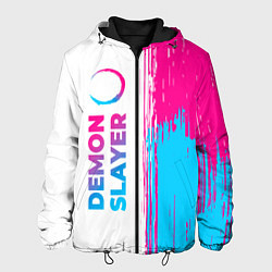 Мужская куртка Demon Slayer neon gradient style: по-вертикали