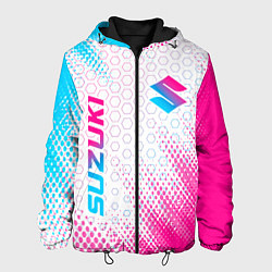 Мужская куртка Suzuki neon gradient style: надпись, символ