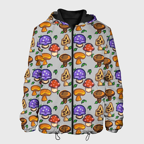 Мужская куртка Stardew valley - pixel mushrooms / 3D-Черный – фото 1