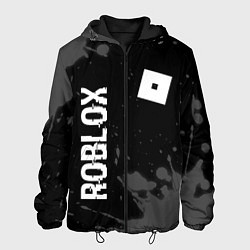 Куртка с капюшоном мужская Roblox glitch на темном фоне: надпись, символ, цвет: 3D-черный