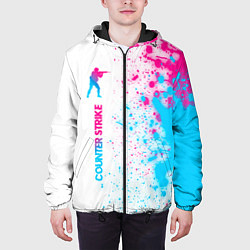 Куртка с капюшоном мужская Counter Strike neon gradient style: по-вертикали, цвет: 3D-черный — фото 2