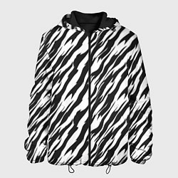 Куртка с капюшоном мужская Полосатая шкура зебры, цвет: 3D-черный