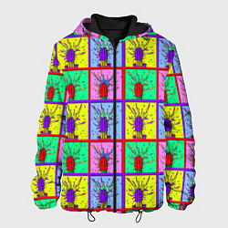 Куртка с капюшоном мужская Кактусы психодел, цвет: 3D-черный