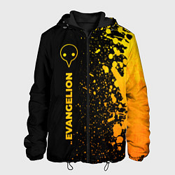 Куртка с капюшоном мужская Evangelion - gold gradient: по-вертикали, цвет: 3D-черный