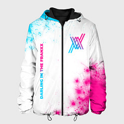 Куртка с капюшоном мужская Darling in the FranXX neon gradient style: надпись, цвет: 3D-черный