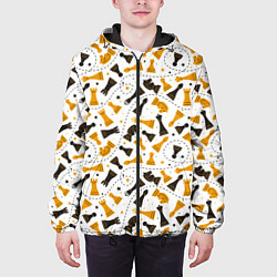 Куртка с капюшоном мужская Шахматные фигуры - Chess, цвет: 3D-черный — фото 2