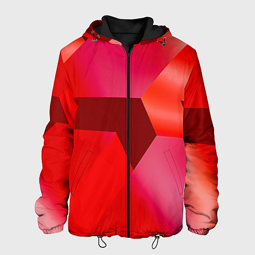 Мужская куртка Красная геометрия / 3D-Черный – фото 1