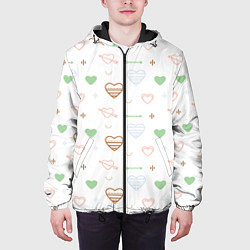 Куртка с капюшоном мужская Cute hearts, цвет: 3D-черный — фото 2