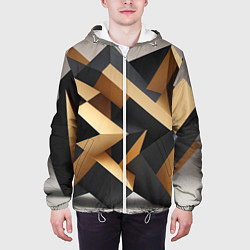 Куртка с капюшоном мужская Абстрактный куб, цвет: 3D-белый — фото 2