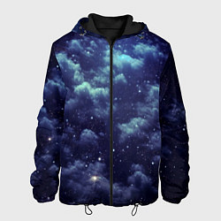 Куртка с капюшоном мужская Звездная ночь - нейросеть, цвет: 3D-черный