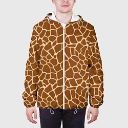 Куртка с капюшоном мужская Пятнистая шкура жирафа, цвет: 3D-белый — фото 2