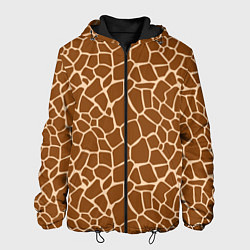 Куртка с капюшоном мужская Пятнистая шкура жирафа, цвет: 3D-черный