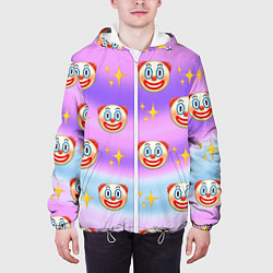 Куртка с капюшоном мужская Узор с Клоунами, цвет: 3D-белый — фото 2